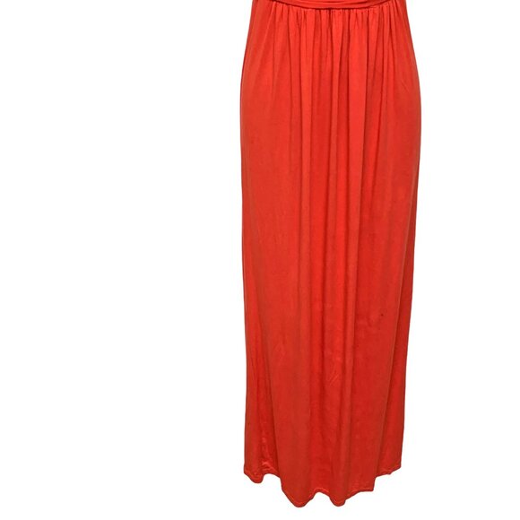 Max Studio Flame Orange Stretch Tank Styled High Waist Maxi Dress - Picture 8 of 11